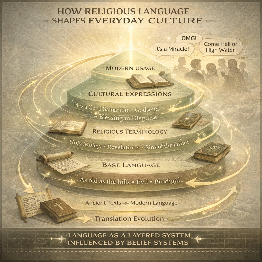 infographic showing religious language influencing everyday communication
