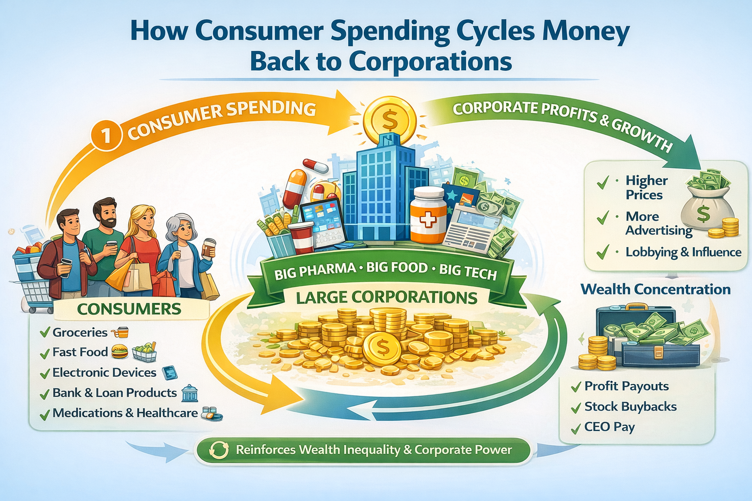 Flow of stimulus money back to corporations