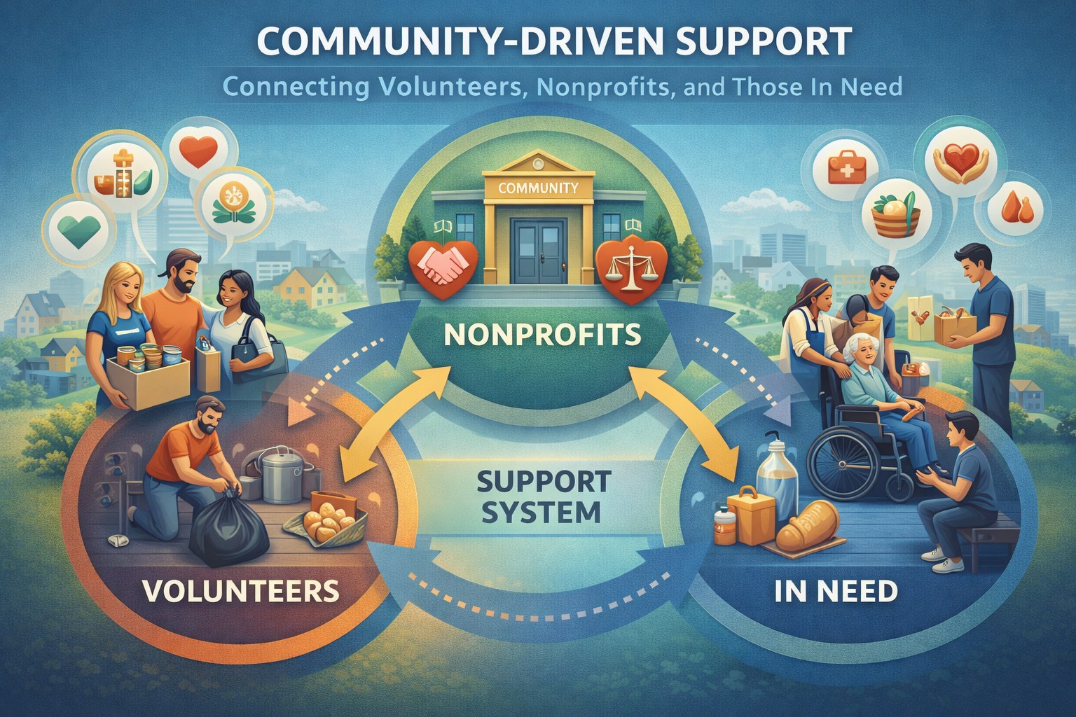 Community support network connections