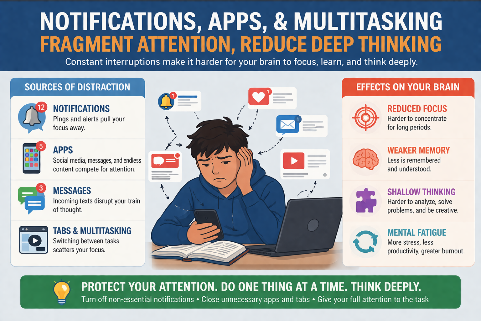 Fragmented attention in digital age