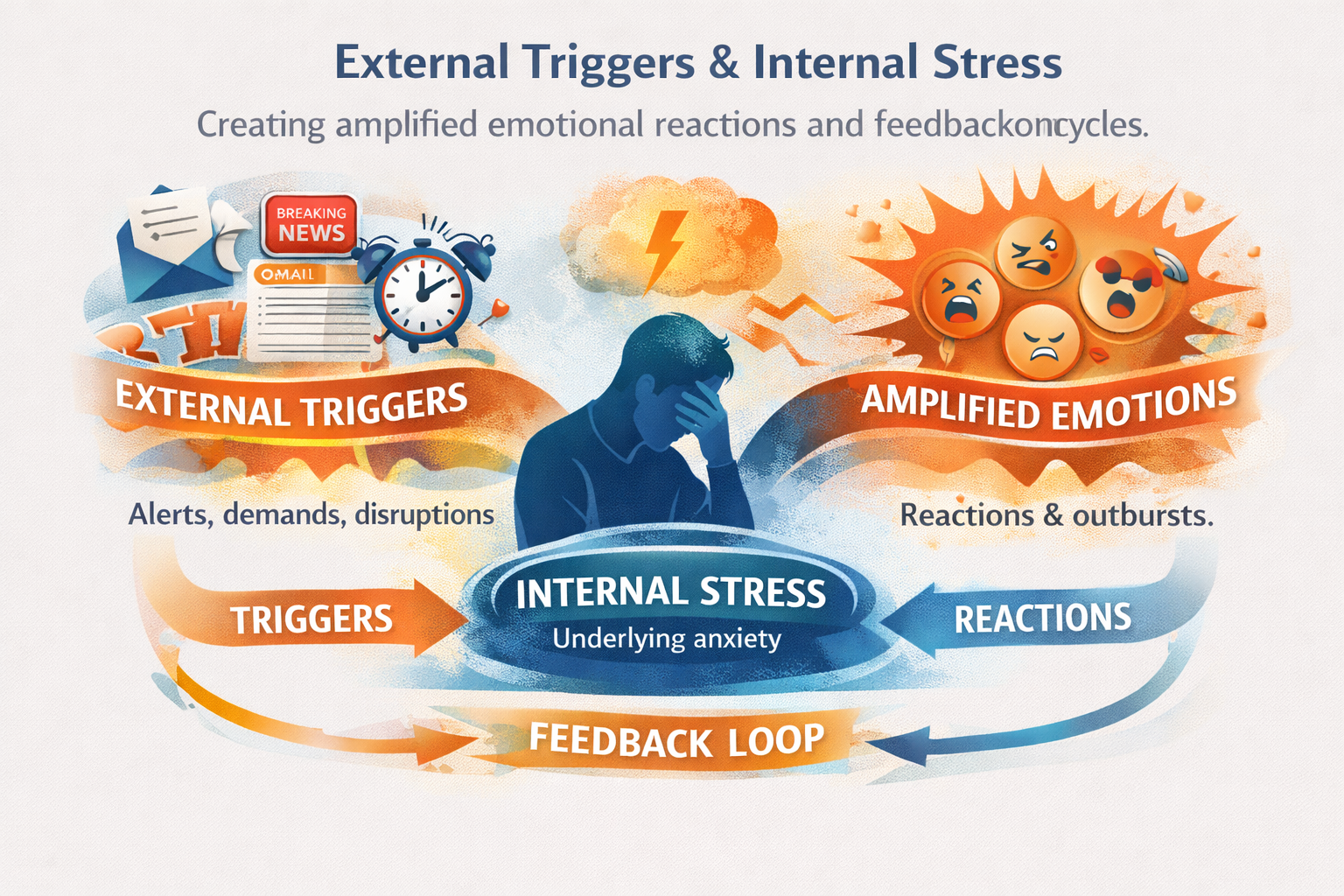 Emotional reaction and stress feedback loop