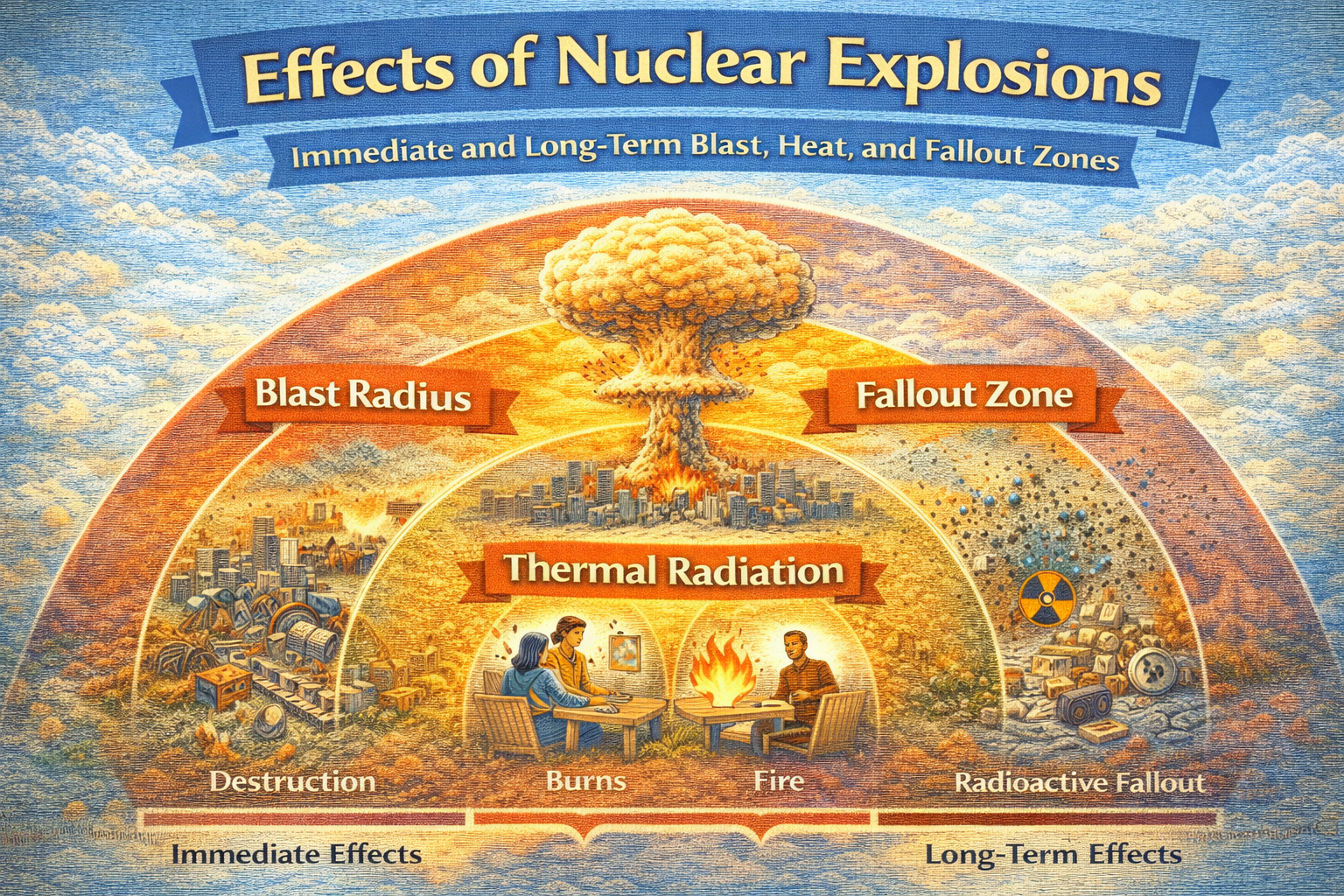 Effects of nuclear explosion diagram