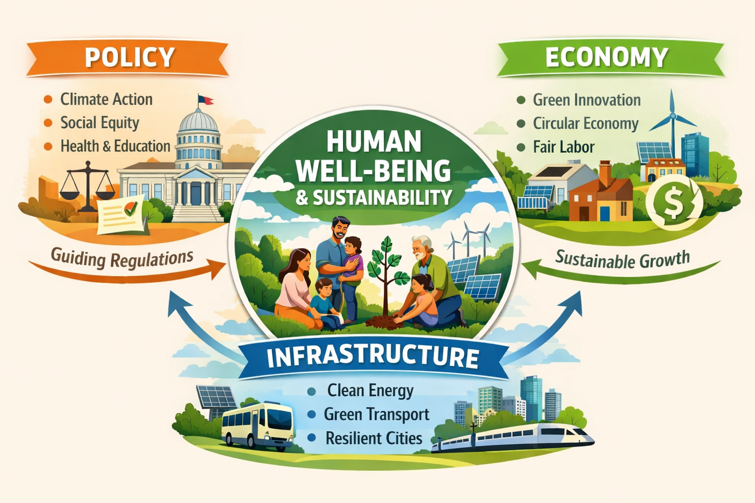 Human-centered societal system model