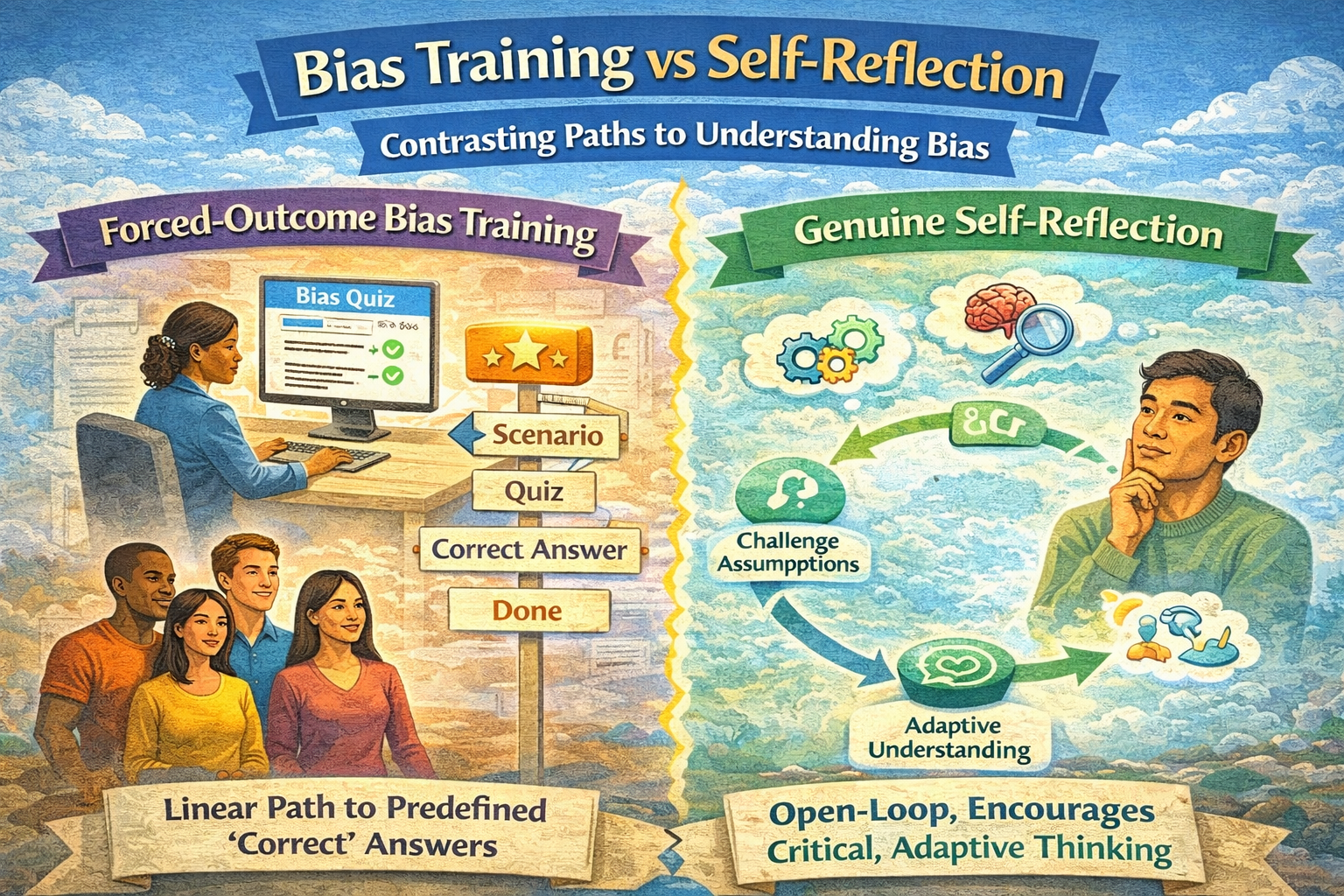 Bias training vs self-reflection