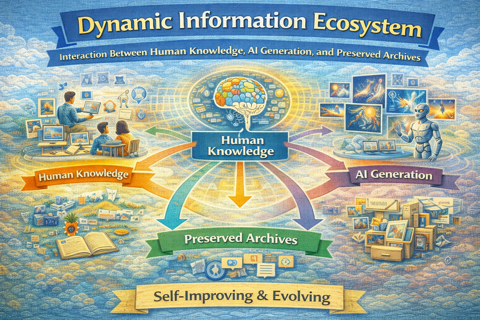 Human and AI knowledge ecosystem