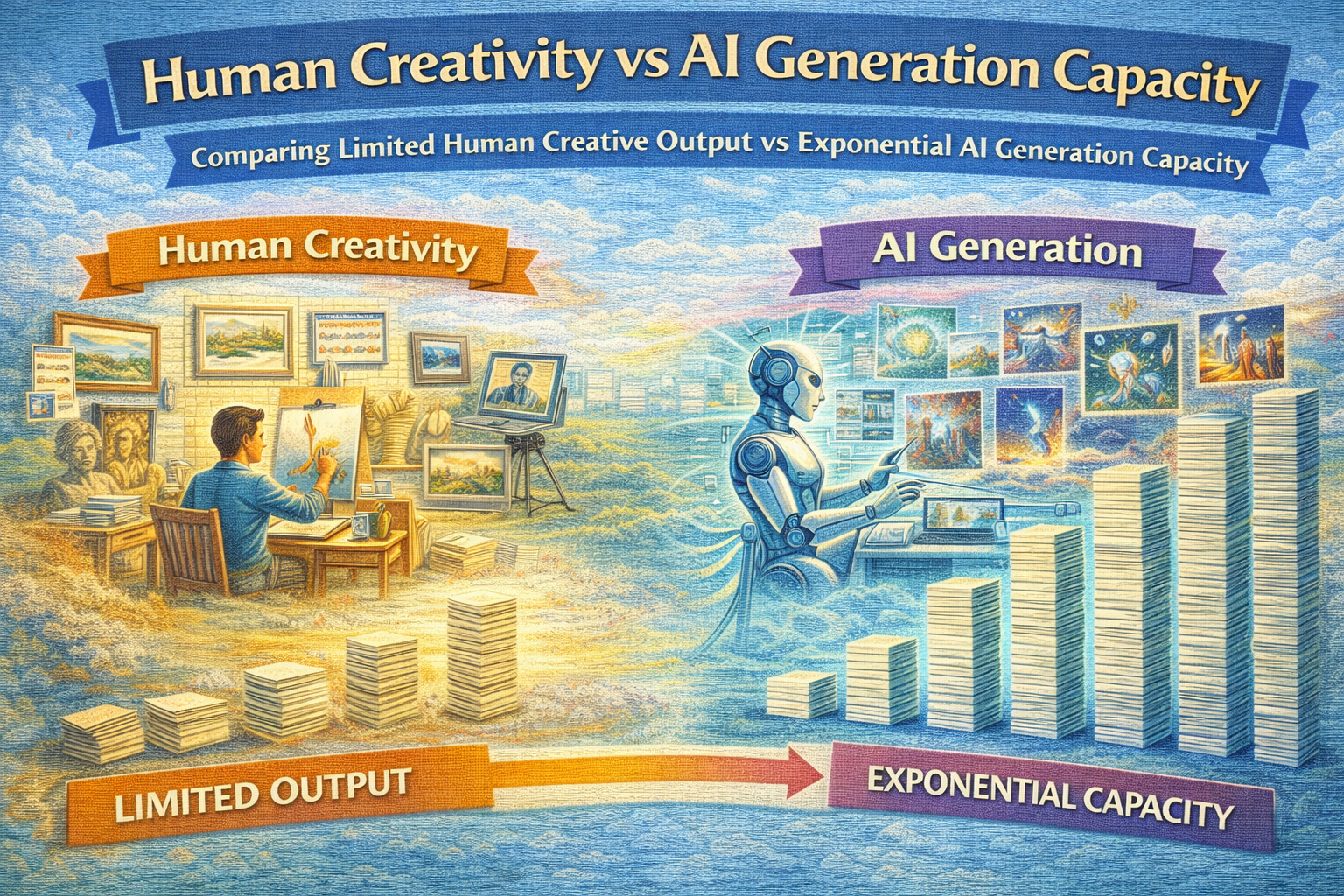Human vs AI creative output scale